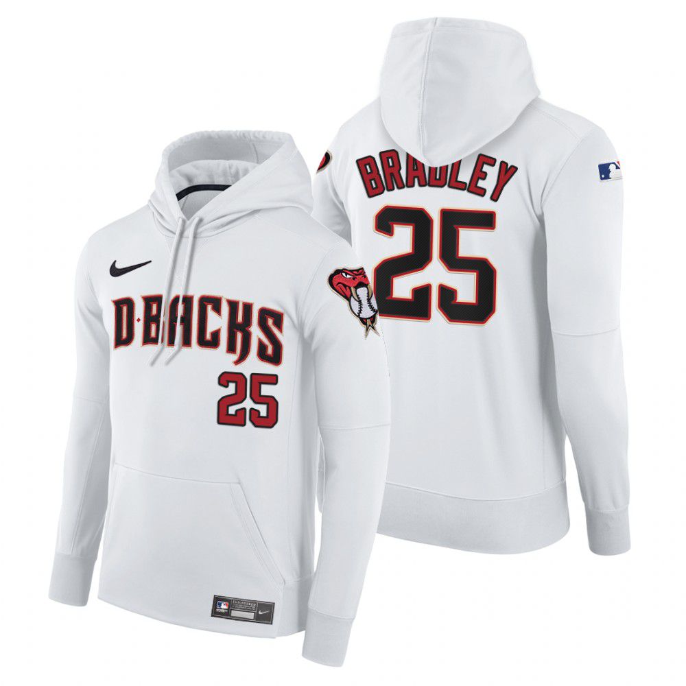 Men Arizona Diamondback 25 Bradley white home hoodie 2021 MLB Nike Jerseys